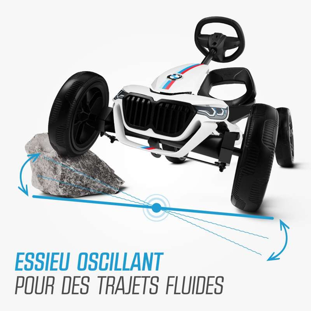 Kart à Pédales pour Enfants, 2+ Ans, Reppy BMW white/blue, BERG TOYS