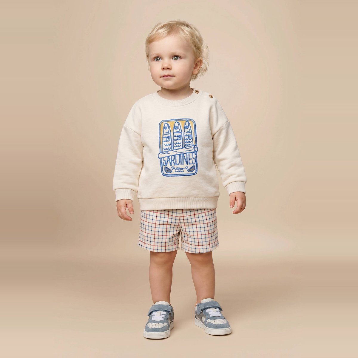 Sweat brodé en coton BIO GOTS naturel, BOUT'CHOU