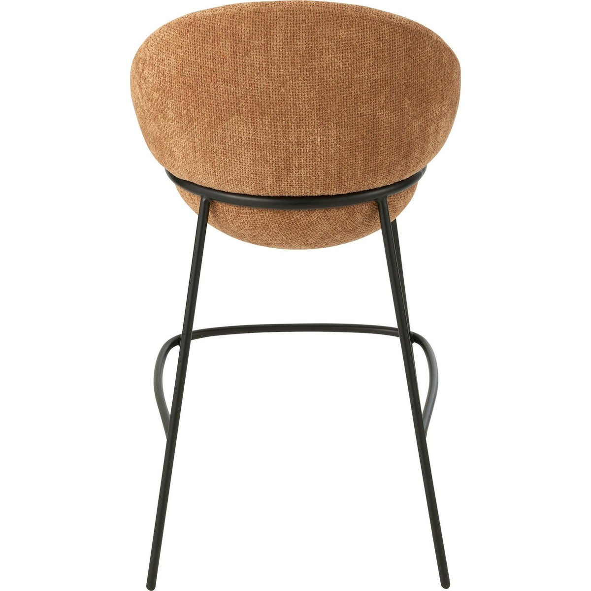 Tabouret de bar en tissu et pieds en fer terracotta tissu et fer noir, RECOLLECTION