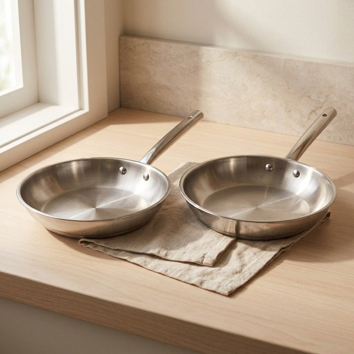 Poêle inox Rhona 24 cm tous feux induction gris, FACKELMANN