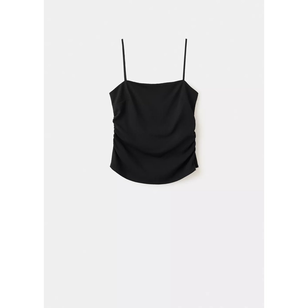 Top à bretelles drapé noir, MANGO