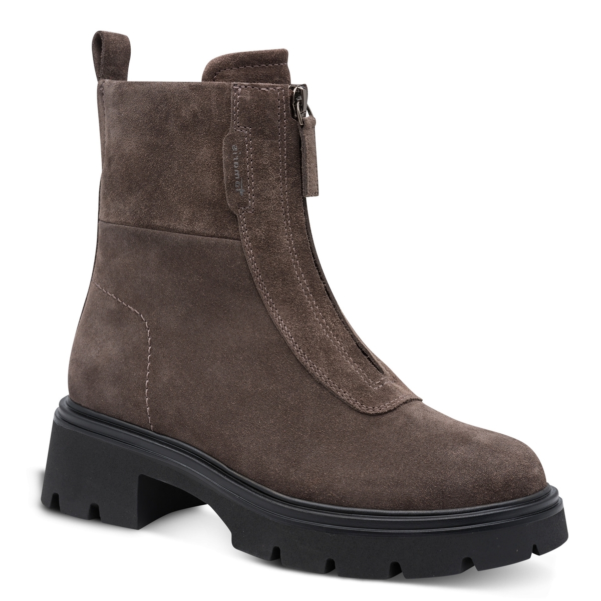 Bottine en cuir marron, TAMARIS
