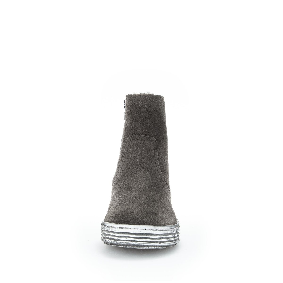 Bottines en cuir à talon compensé gris, GABOR