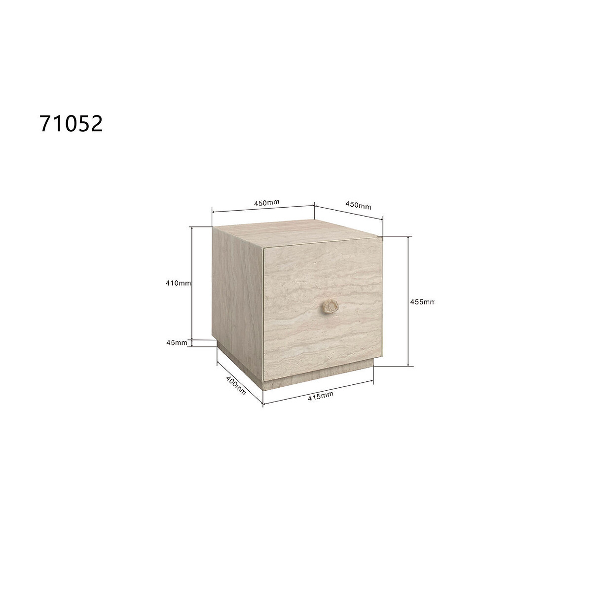 Beistelltisch Travertino Drawer 45x45cm beige, KARE DESIGN