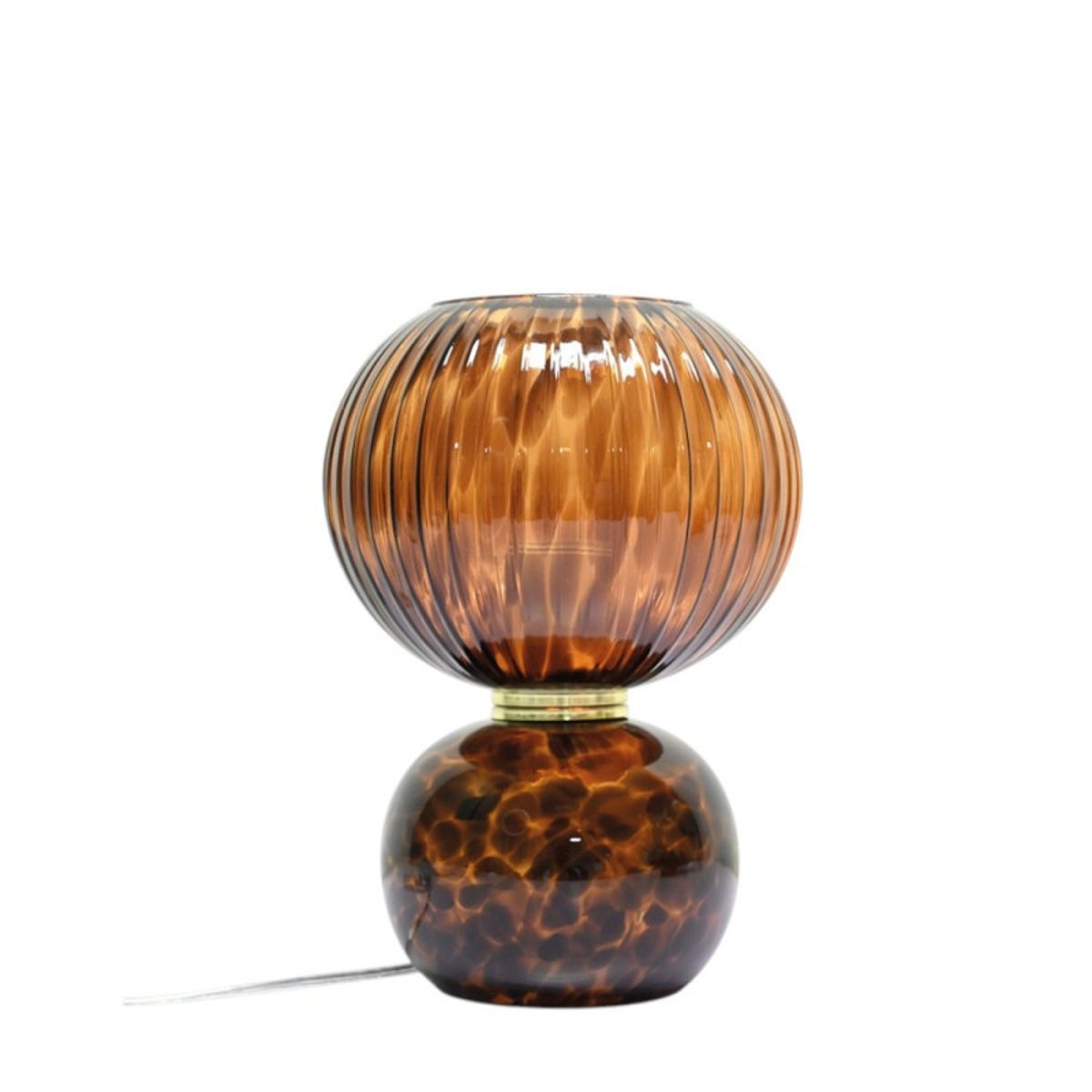 Lampe à poser en verre façon léopard Adonis marron, MILLUMINE