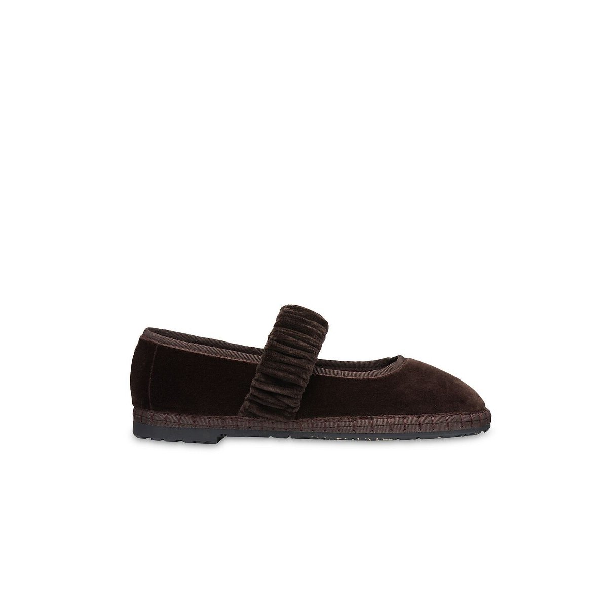 Ballerine in velluto Mafalda marrone scuro, FLABELUS