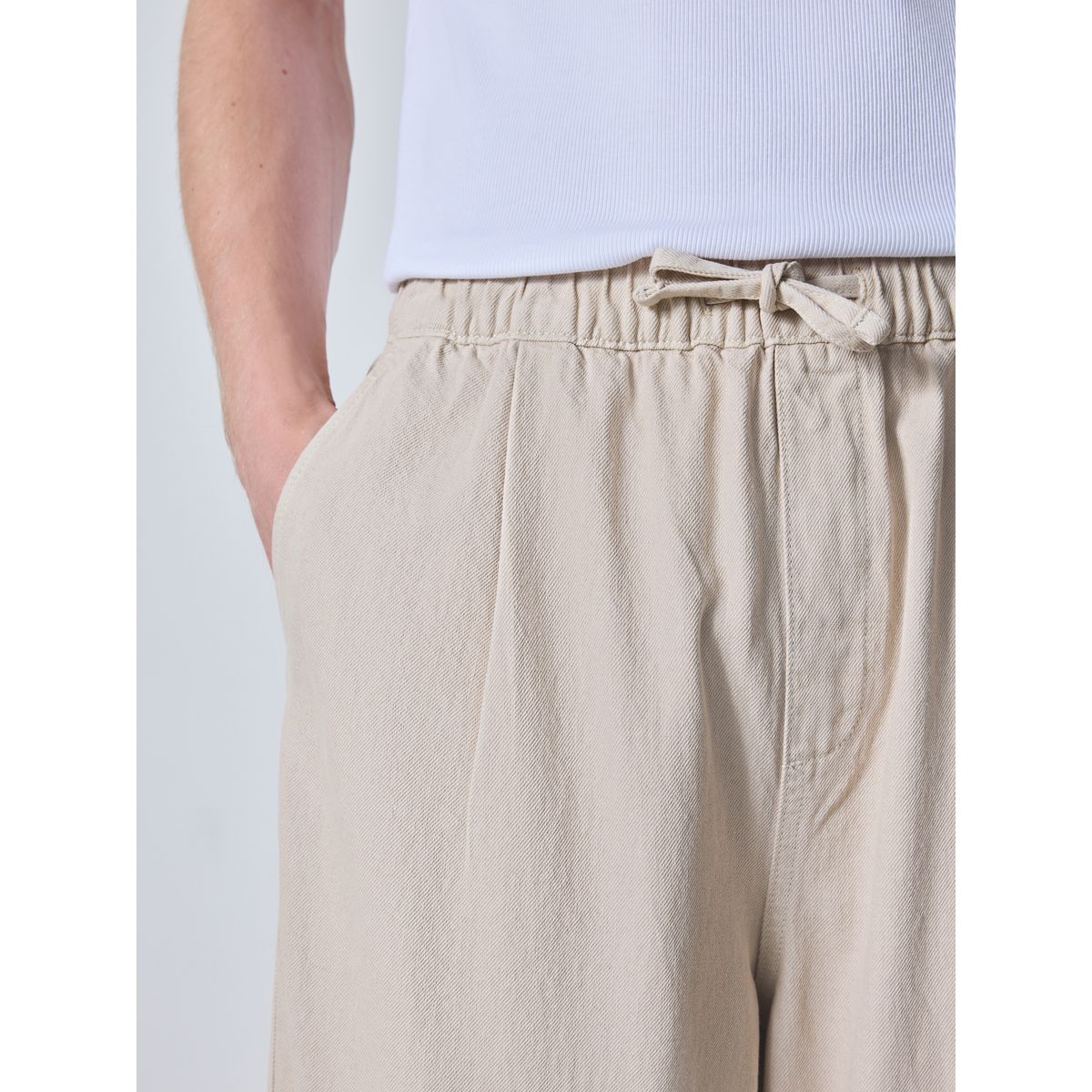 Pantalon de jogging élastique en lin mélangé blanc écru, NEXT