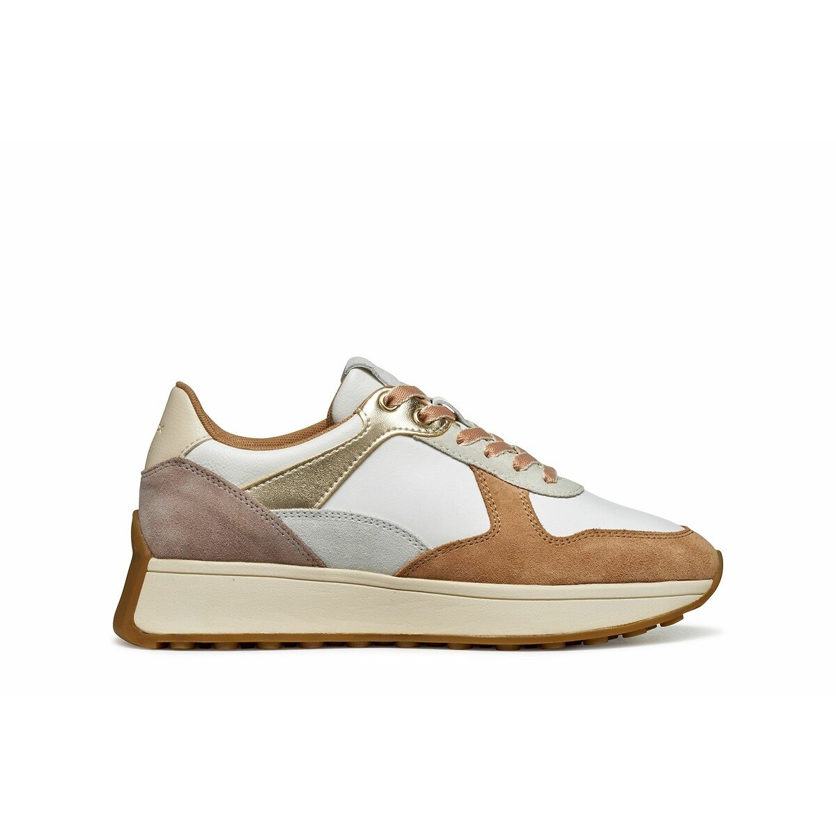 Baskets respirantes Amabel blanc/abricot, GEOX