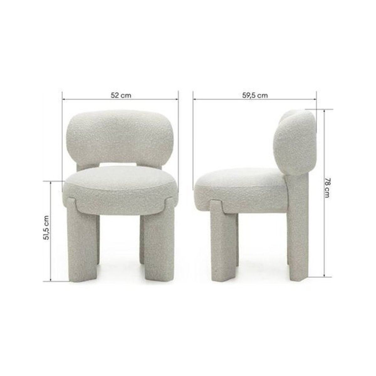 Fauteuil pivotant ORIEL en chenille, Arrondi beige clair, RECOLLECTION