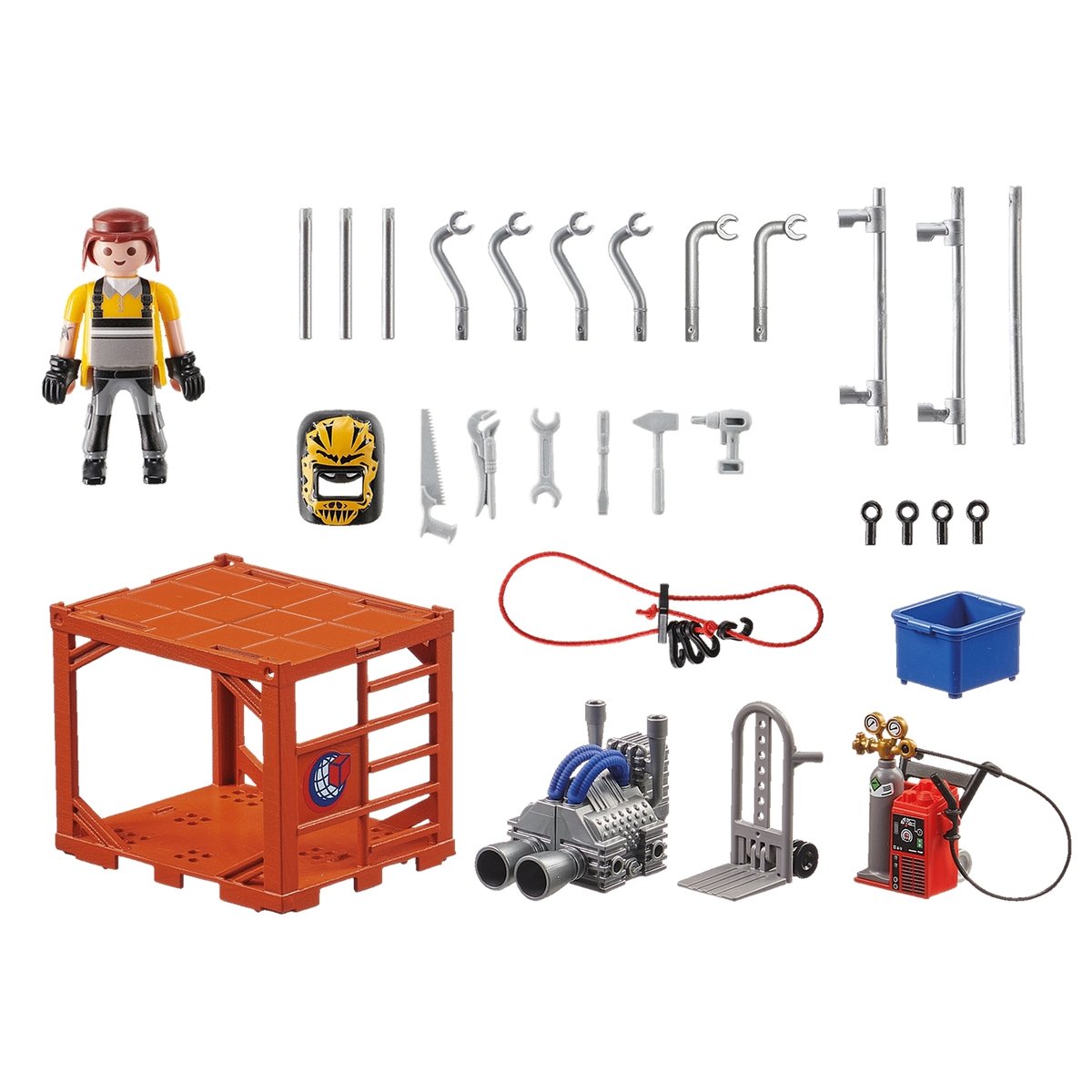 City Action Ouvrier et conteneur multicolore, PLAYMOBIL