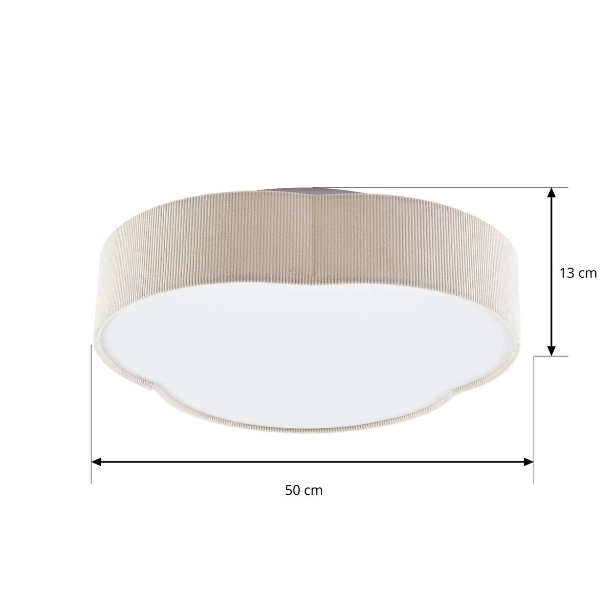Plafonnier en textileLED, Winona crème, blanc, LINDBY