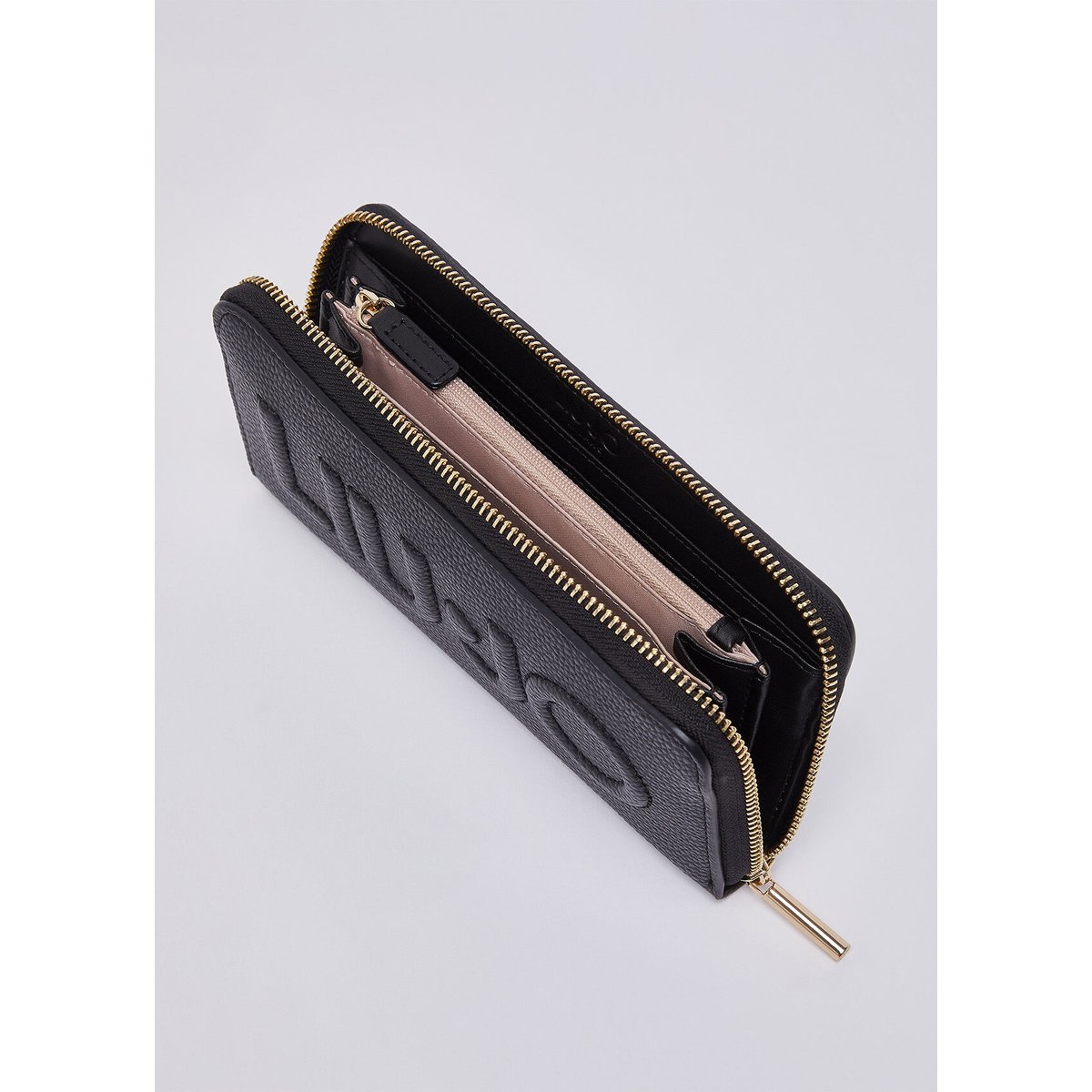 Portefeuille grand format avec logo noir, LIU JO