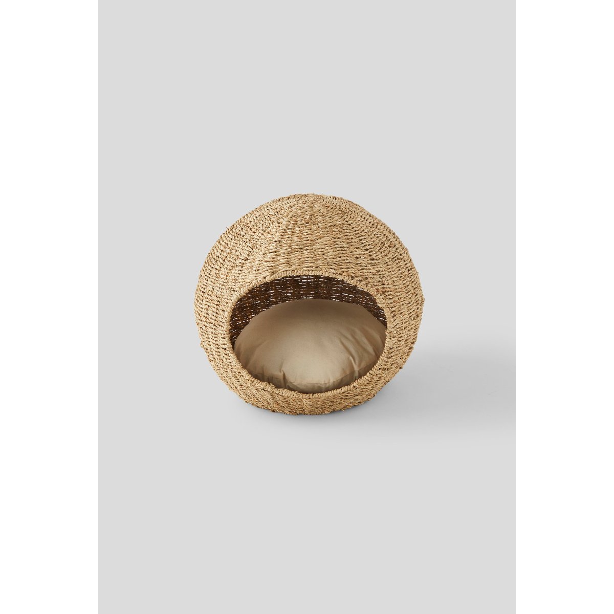Panier pour chat rond, 44x38cm, en jonc de mer naturel, MONOPRIX