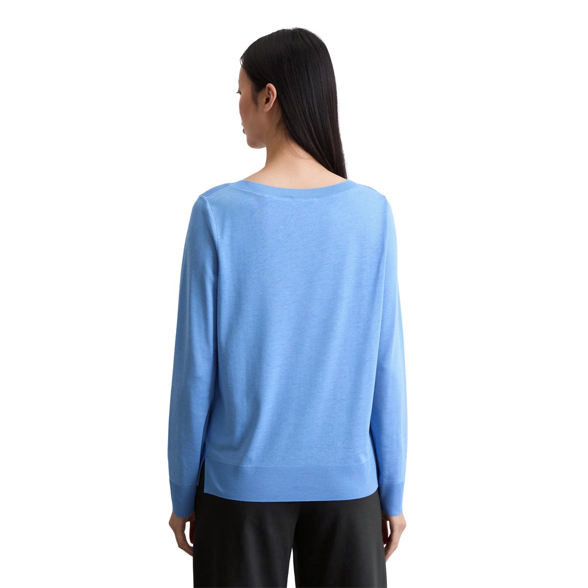Manchette longue de luxe régulière en mélange de TENCEL™ Lyocell et de coton bleu clair, MARC O'POLO