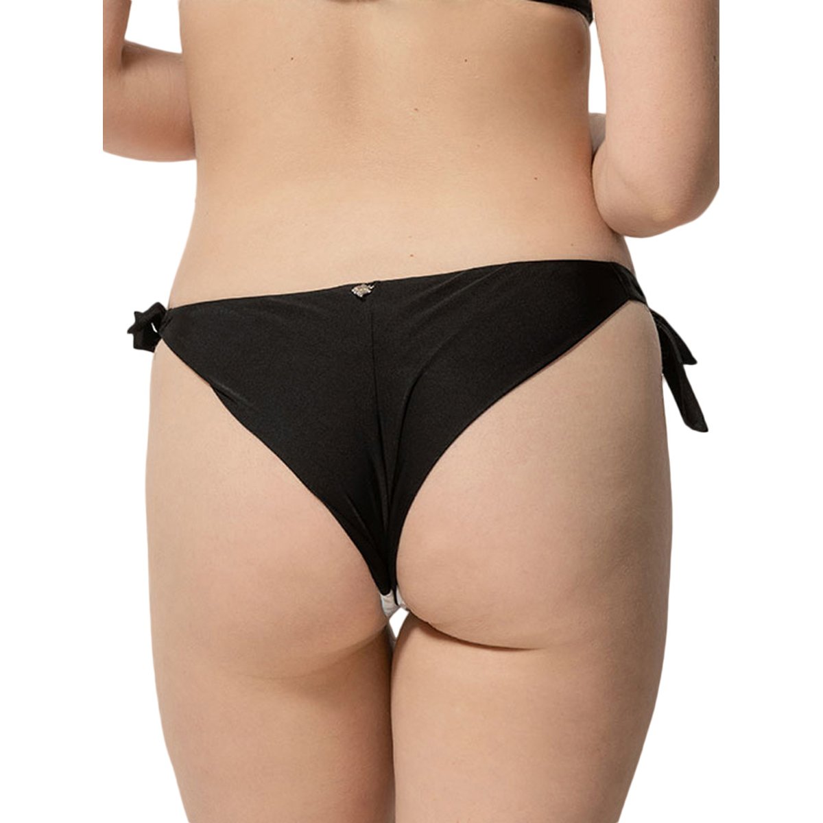 Bas maillot de bain brésilien à nouettes Homonoia noir, LUNA SPLENDIDA