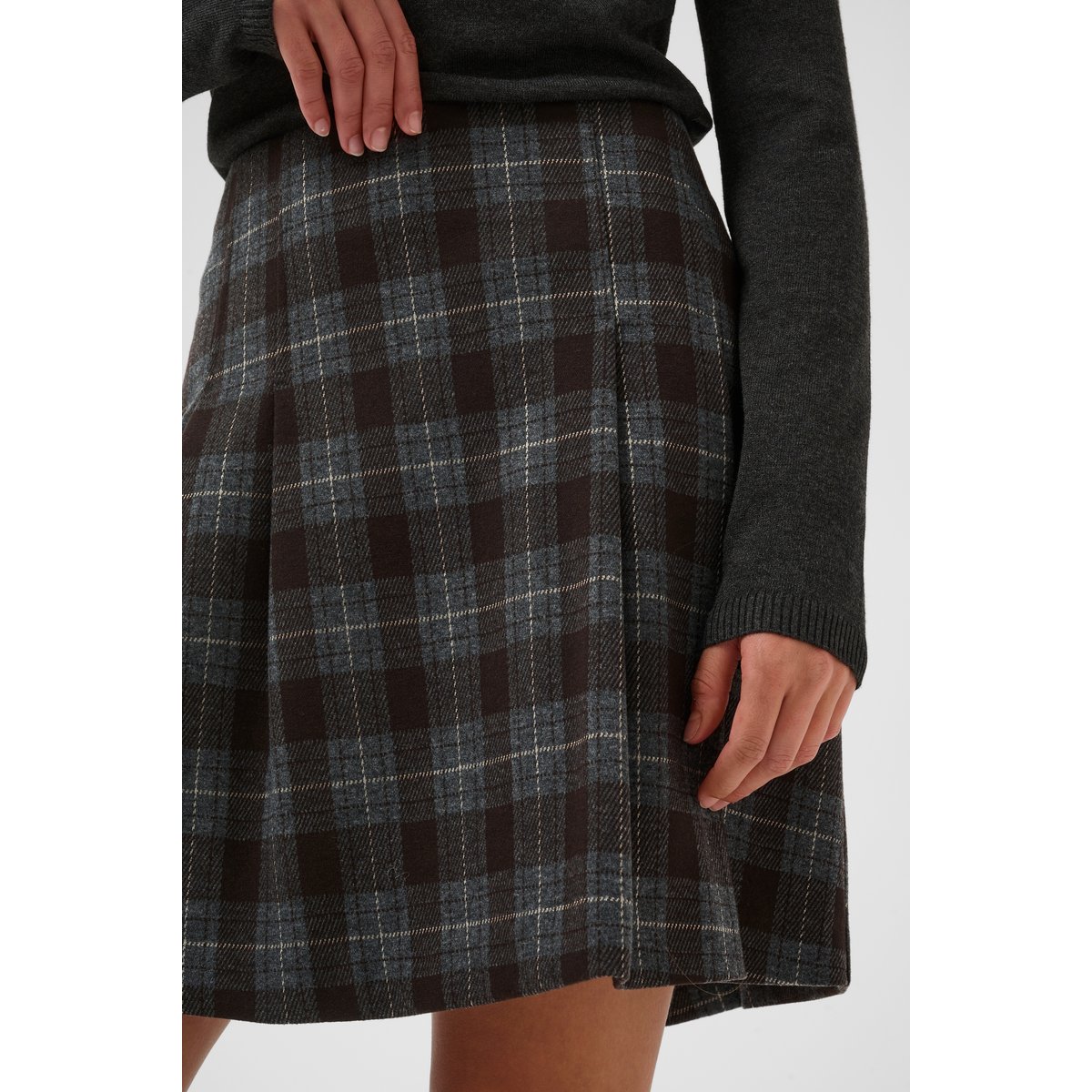 Jupe casual marron brown check, CULTURE