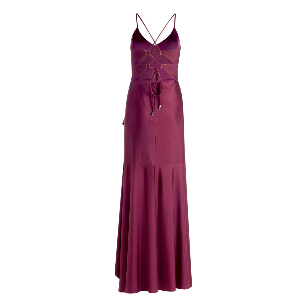 Robe de soirée à volant prune wine, VERA MONT