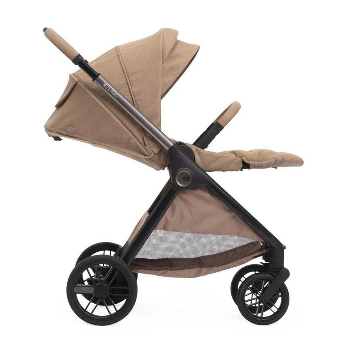 Poussette duo Bellagio 2 + siège auto First Seat Recline i-Size marron, CHICCO