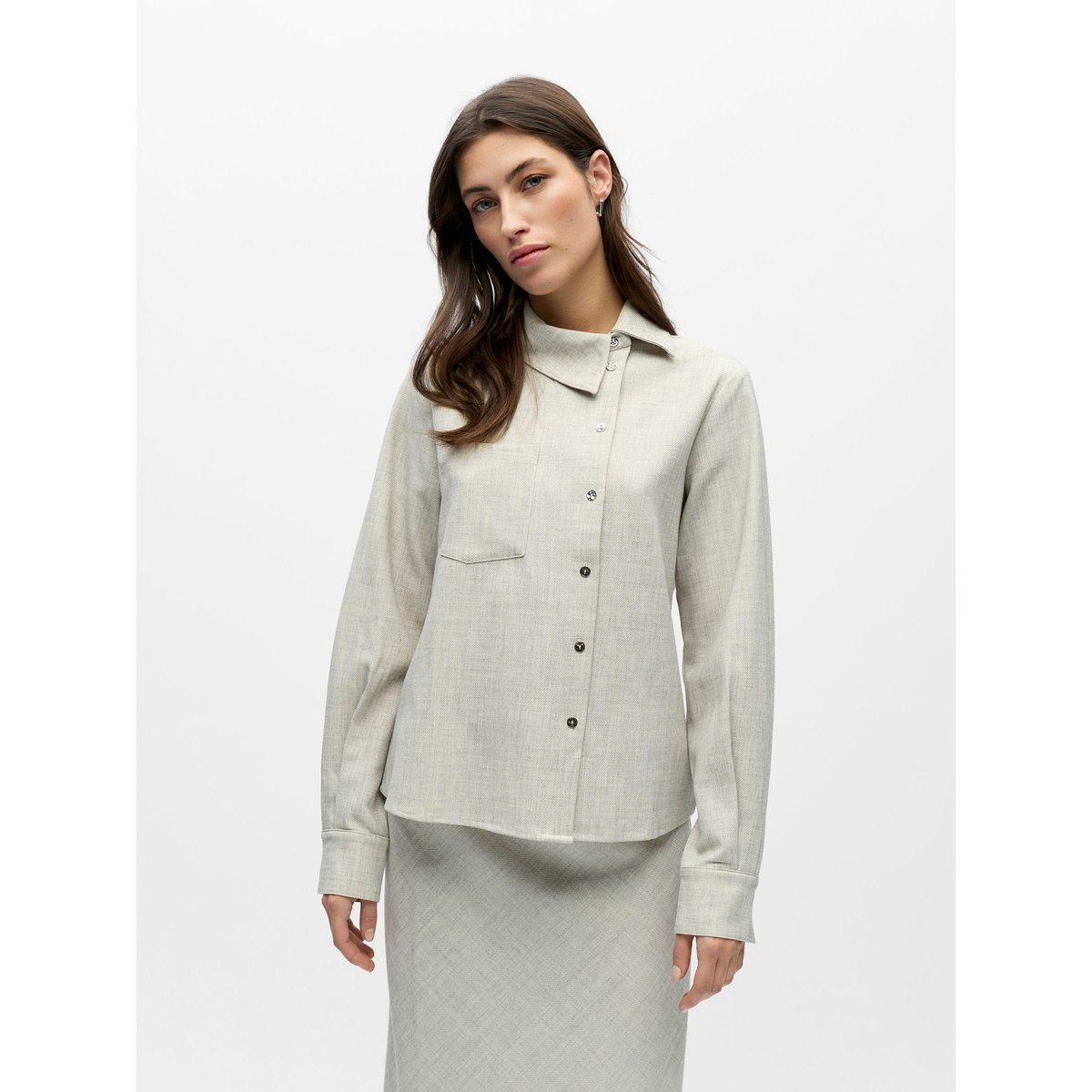 Chemise gris - light grey melange, OBJECT