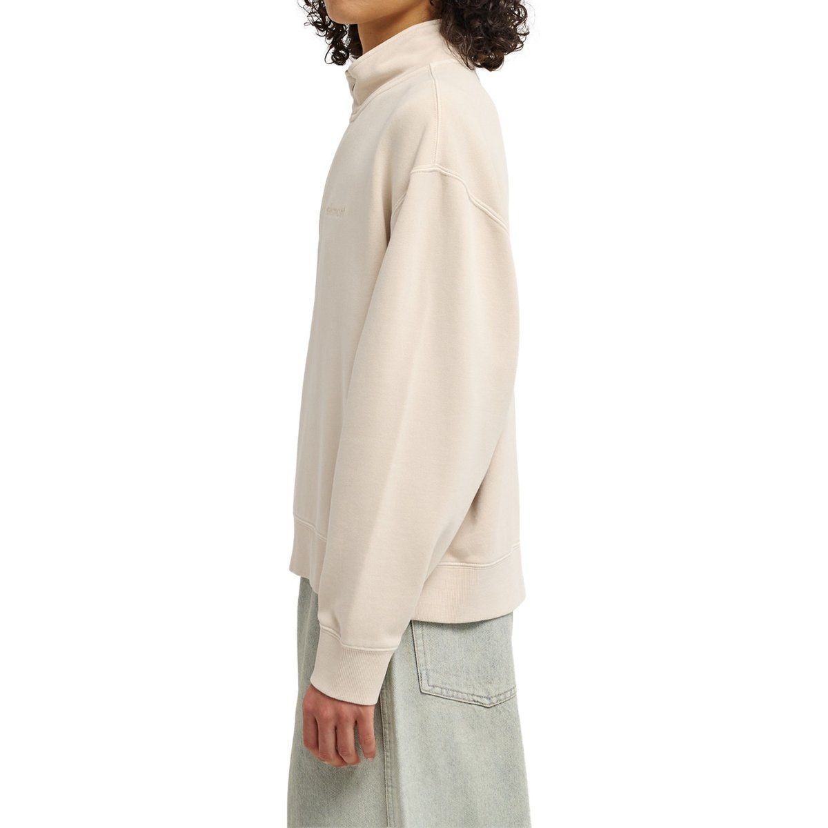 Sweat demi-zip LOWCASE beige oat milk, ELEMENT
