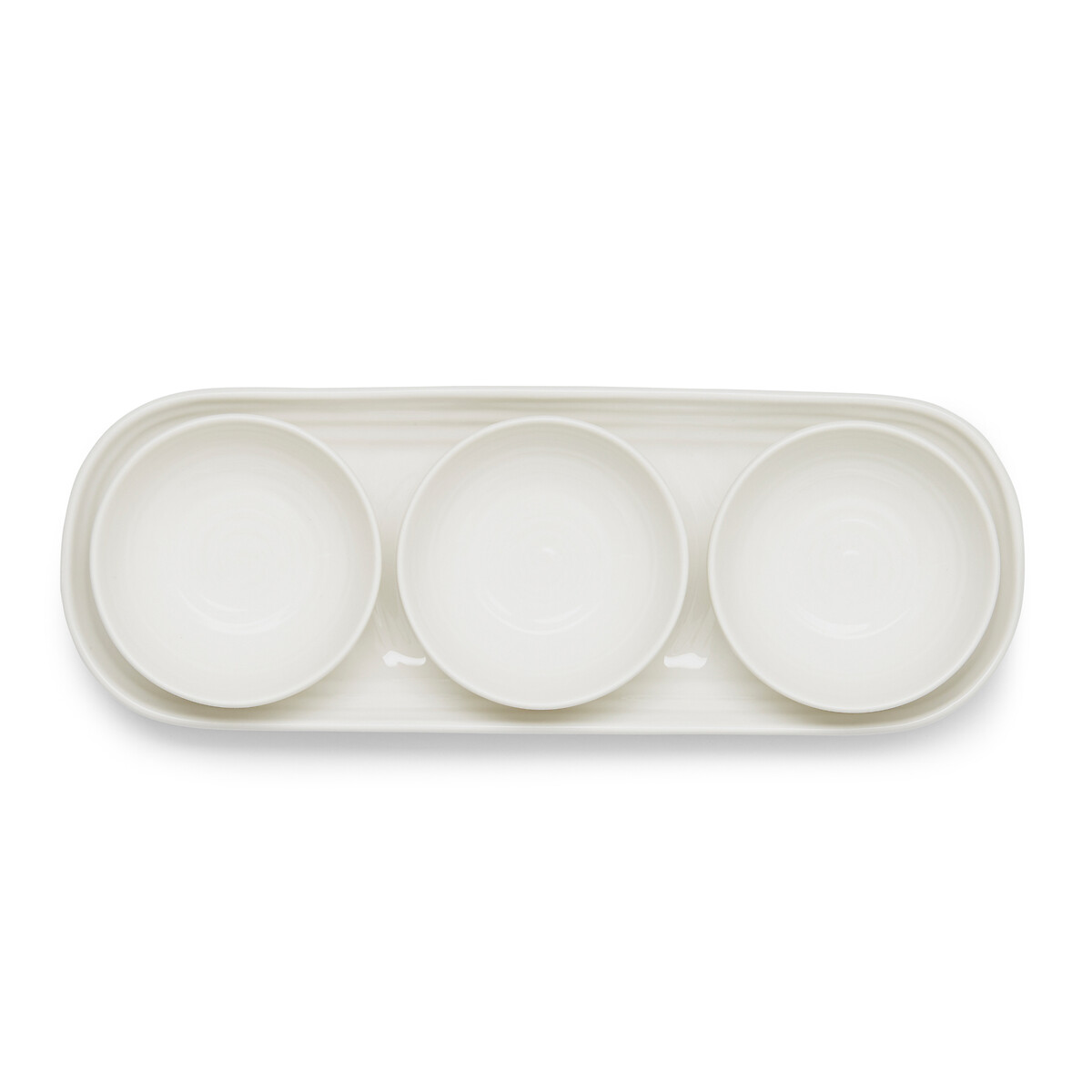 Set of 3 White Dip Bowls & Tray white, SOPHIE CONRAN FOR PORTMEIRION