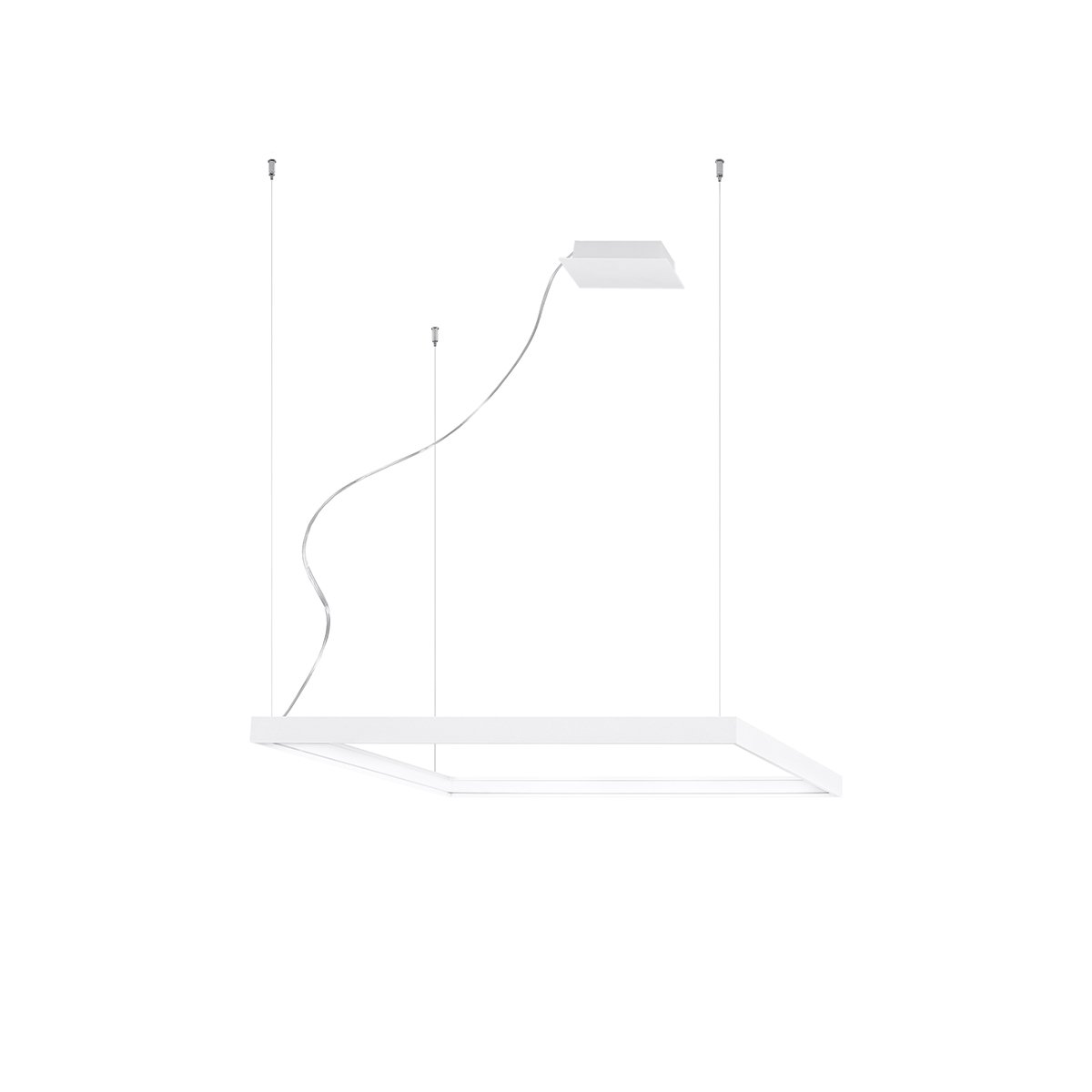Lustre Aluminium Blanc LED 1 Nelya blanc, EDEN