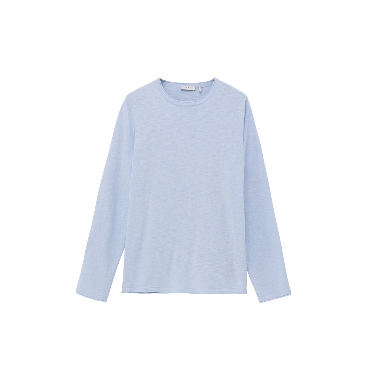 Pull tricot flammé bords roulottés bleu ciel, IKKS