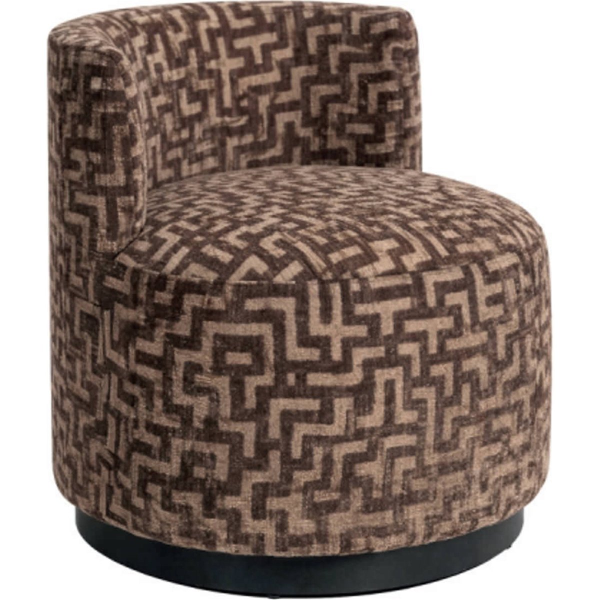 Fauteuil lounge motif labyrinthe marron labyrinthe, RECOLLECTION