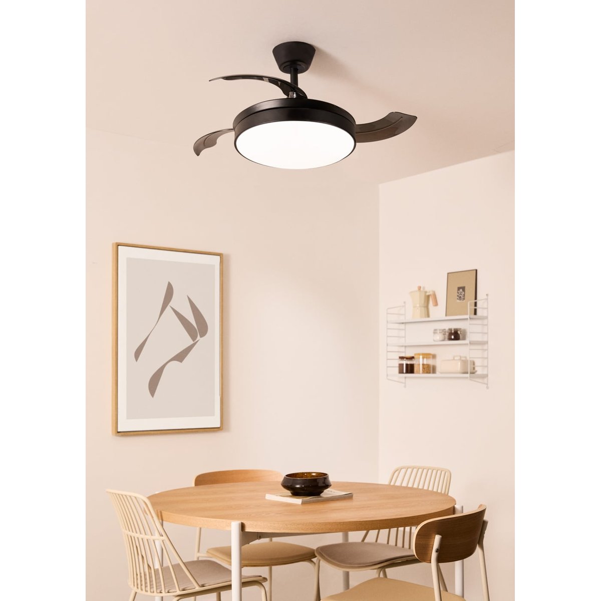 Ventilateur de plafond 40W avec lumière et télécommande WIND CLEAR noir/noir, CREATE