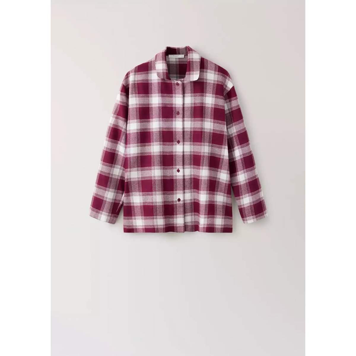 Chemise pyjama flanelle carreaux bordeaux, MANGO