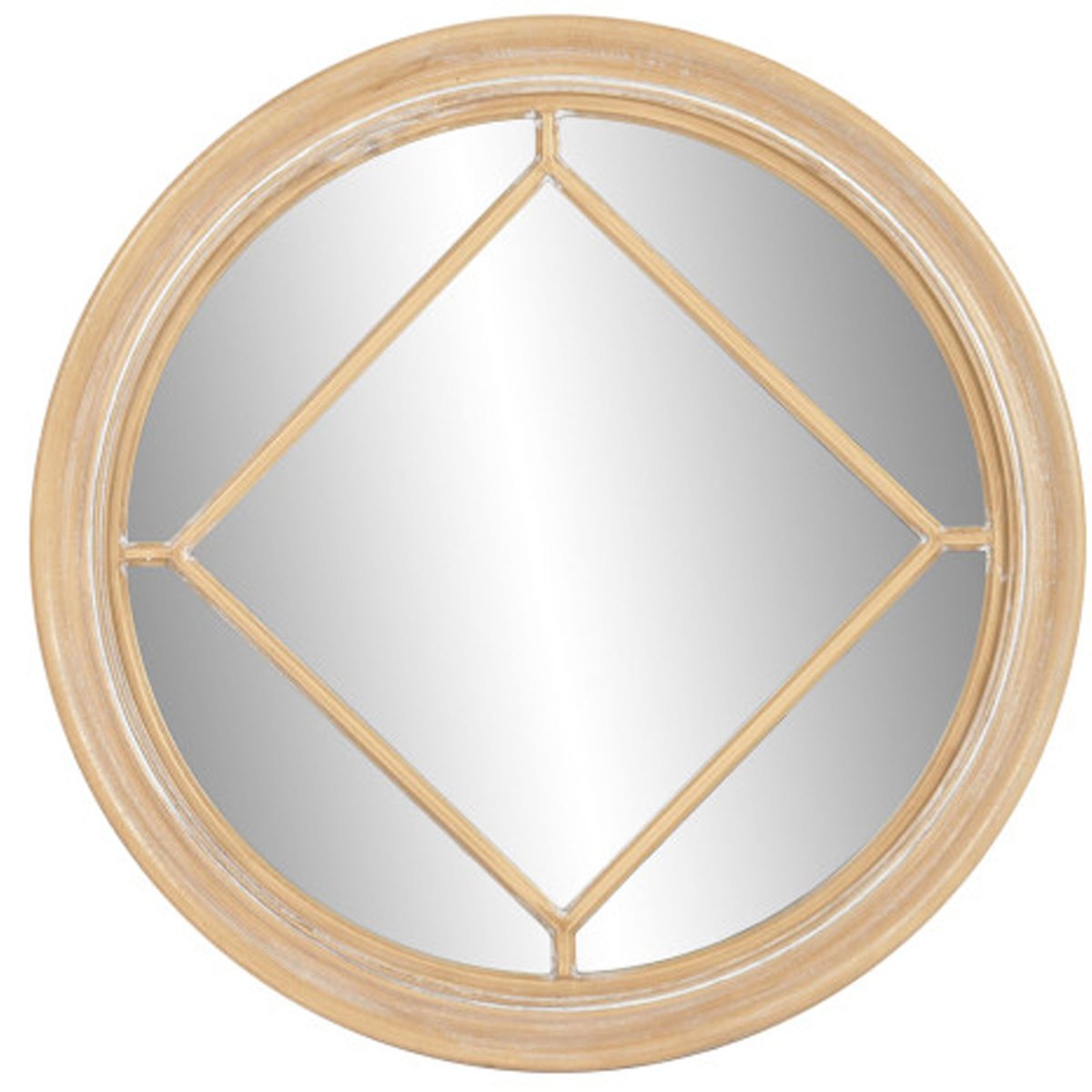 Miroir mural classique rond en bois de paulownia 69x4x69cm bois, WADIGA