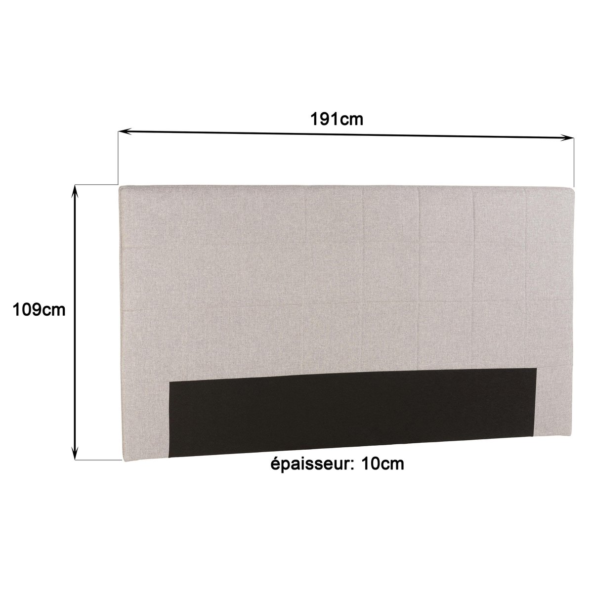 Tête de lit rembourrée pour lits 160/180cm couleur grise RIVANA gris, PIER IMPORT