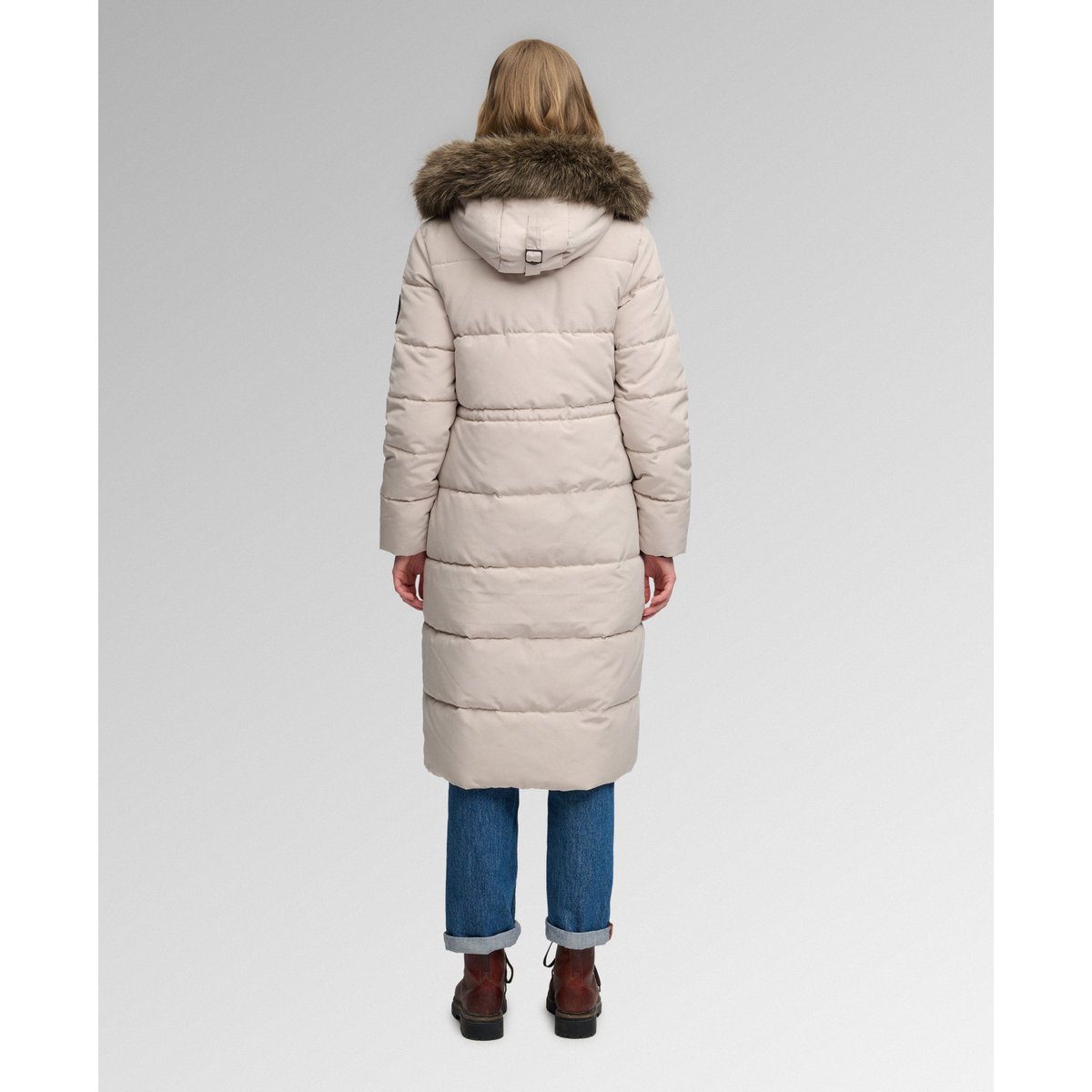 Manteau Everest Longline Puffer coupe ajustée gris château, SUPERDRY
