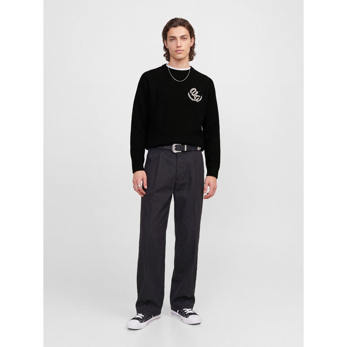 Pull En Maille black 1, JACK & JONES