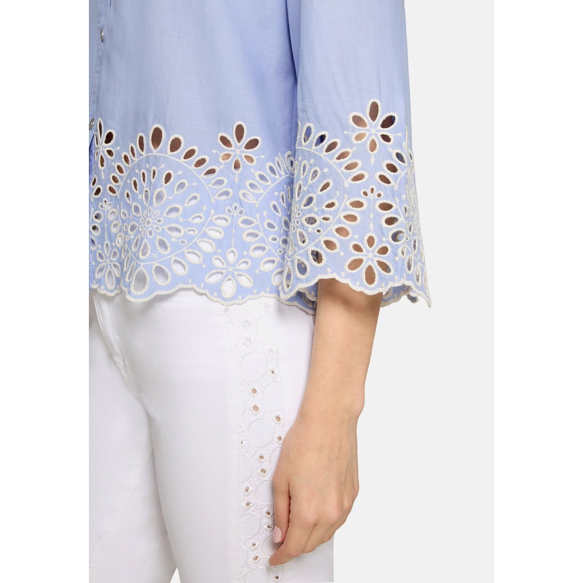 Blouse casual à broderies blue heron, CARTOON
