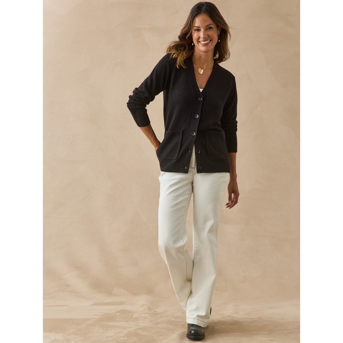 Gilet classique manches longues noir, DAXON