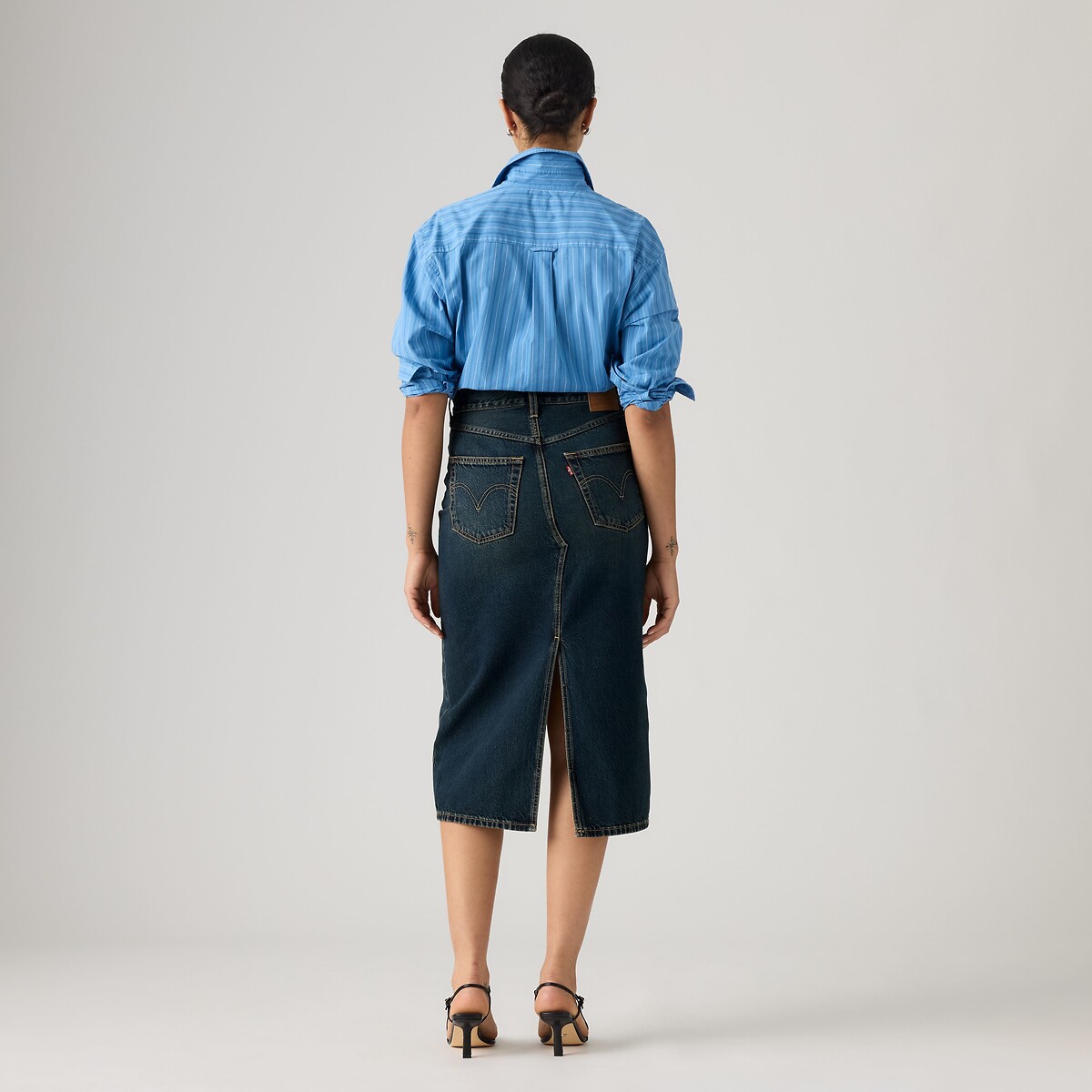 Gonna longuette in denim Decon Slit high vibration, LEVI'S