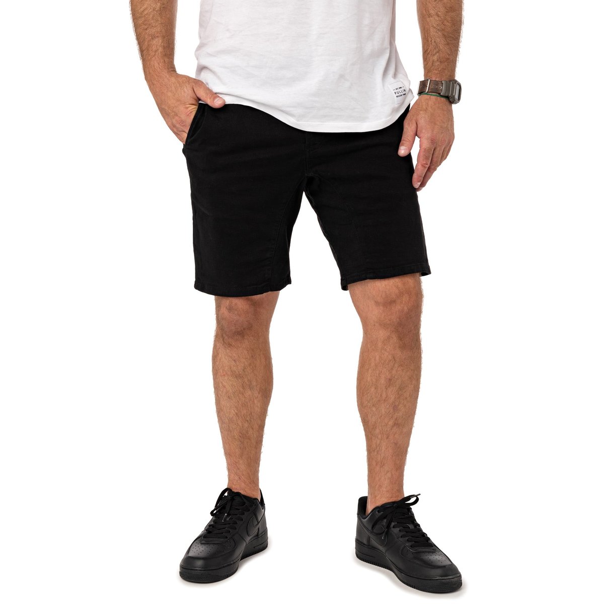 SHORT CHINO DARK noir, PULLIN