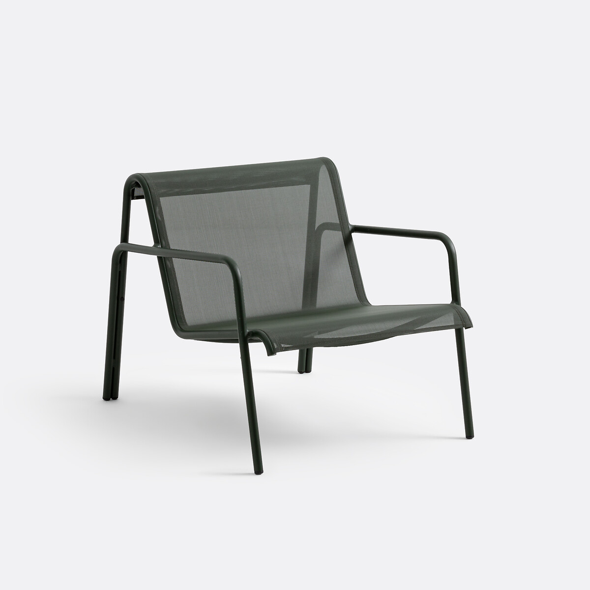 Fauteuil bas de jardin aluminium et textilène Lysa vert foncé, LA REDOUTE INTERIEURS