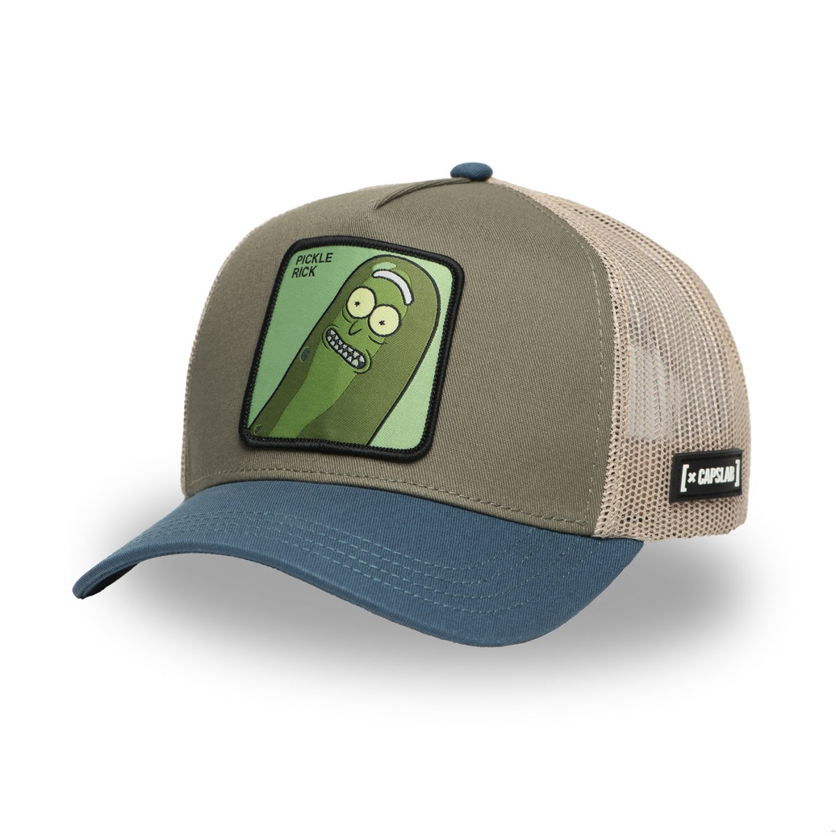 Casquette trucker Rick & Morty bleu pétrole/kaki/beige, CAPSLAB