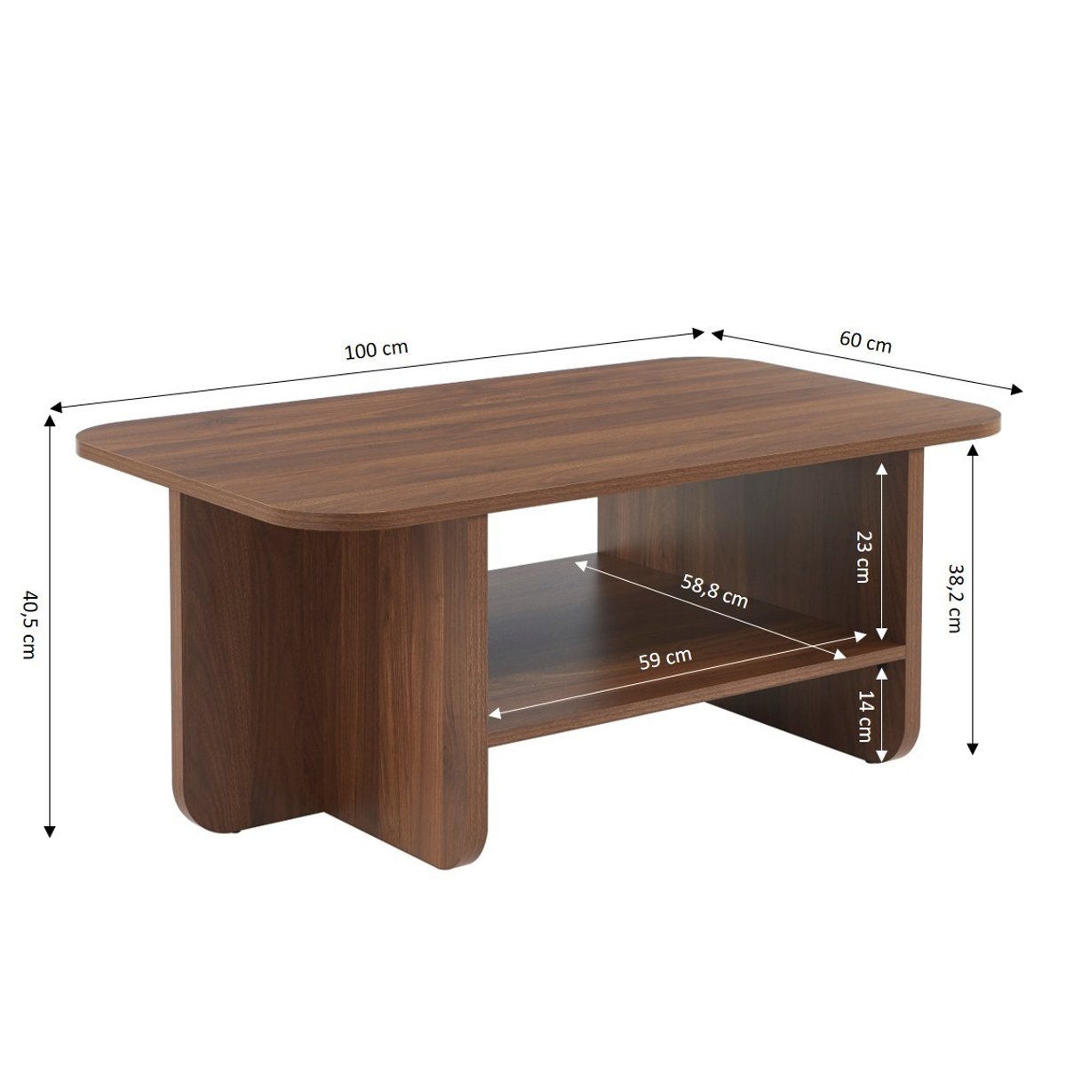 Table basse ROKIA noyer, BAÏTA