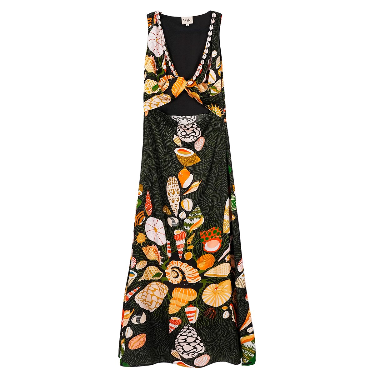 Robe longue ajourée avec motifs SOLEMAR noir, WILD