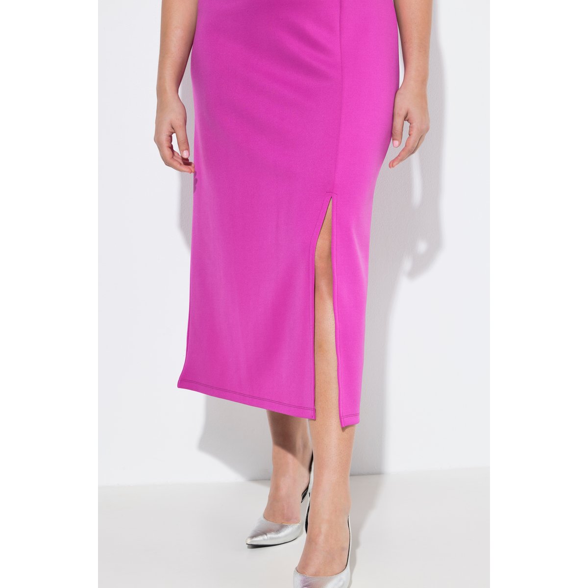 Robe maxi en jersey, décolleté en V orchidée, ULLA POPKEN