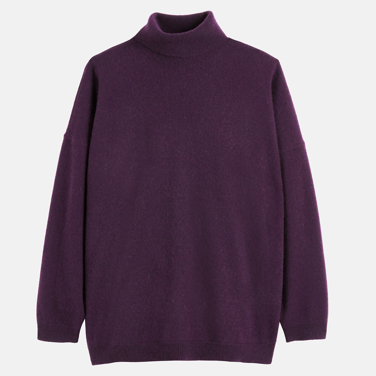 Pull col roulé en cachemire, oversize violet foncé, LA REDOUTE COLLECTIONS