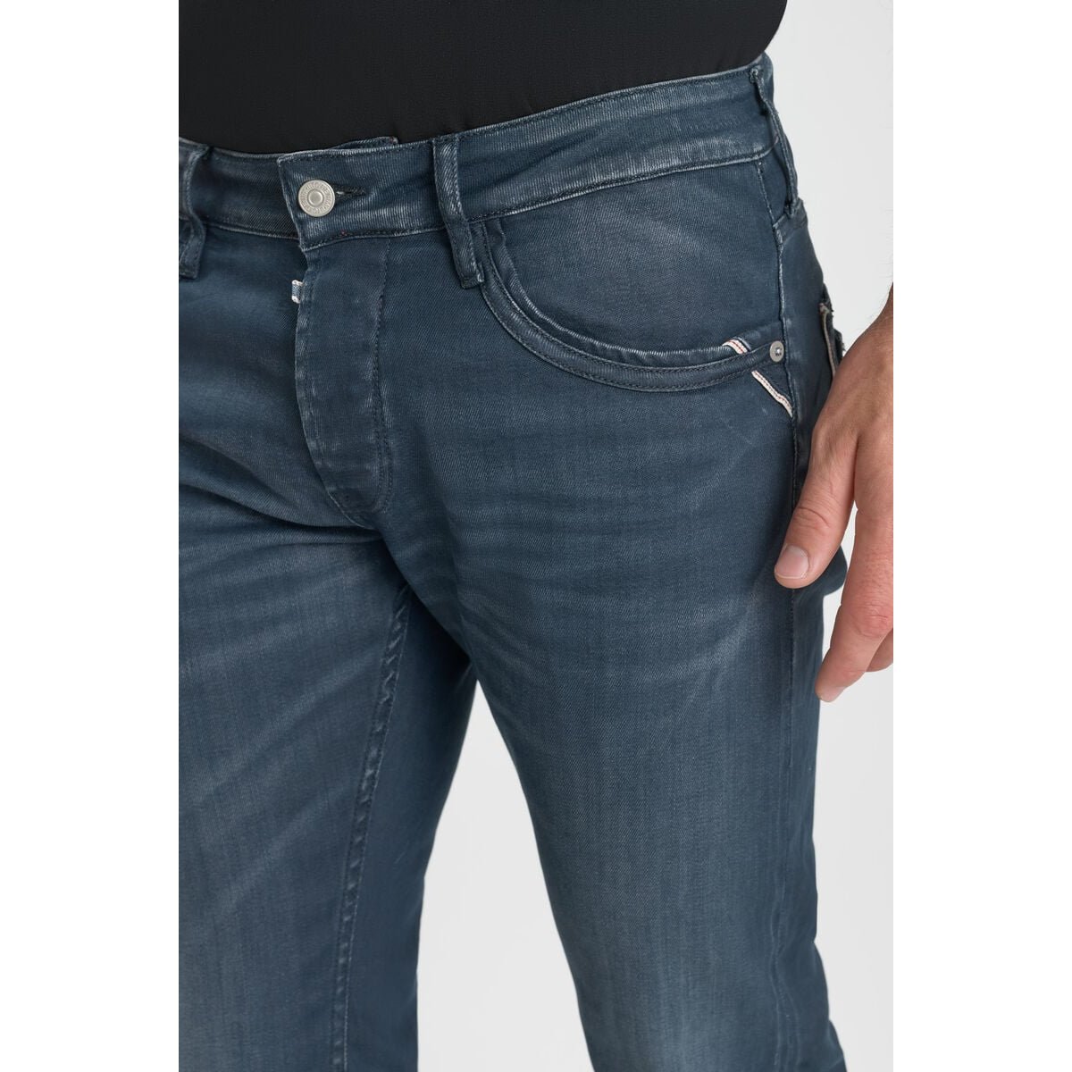 Jeans slim stretch 700/11, longueur 34 blue / black, LE TEMPS DES CERISES