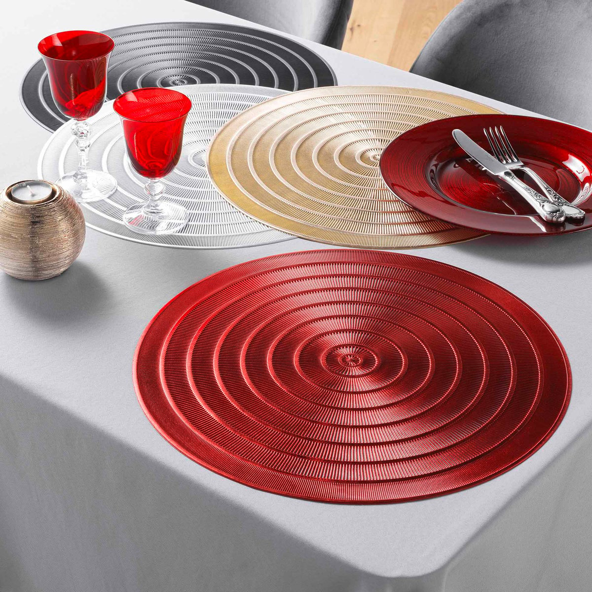 Set de table ajoure Ø 40 cm Orient argent argent, EDEN