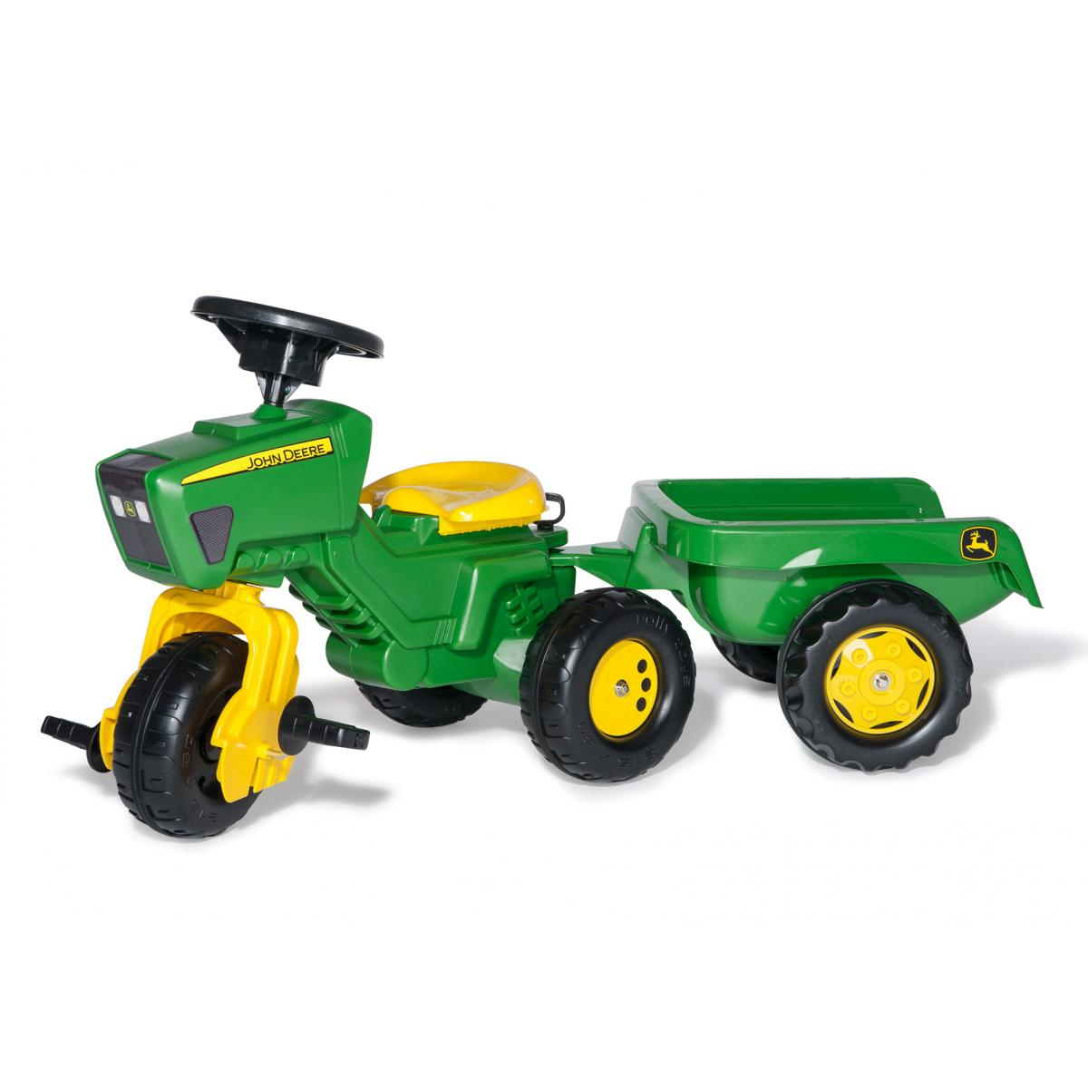 Tracteur a Pedale + Remorque rollyTrac John Deere jaune, ROLLY TOYS