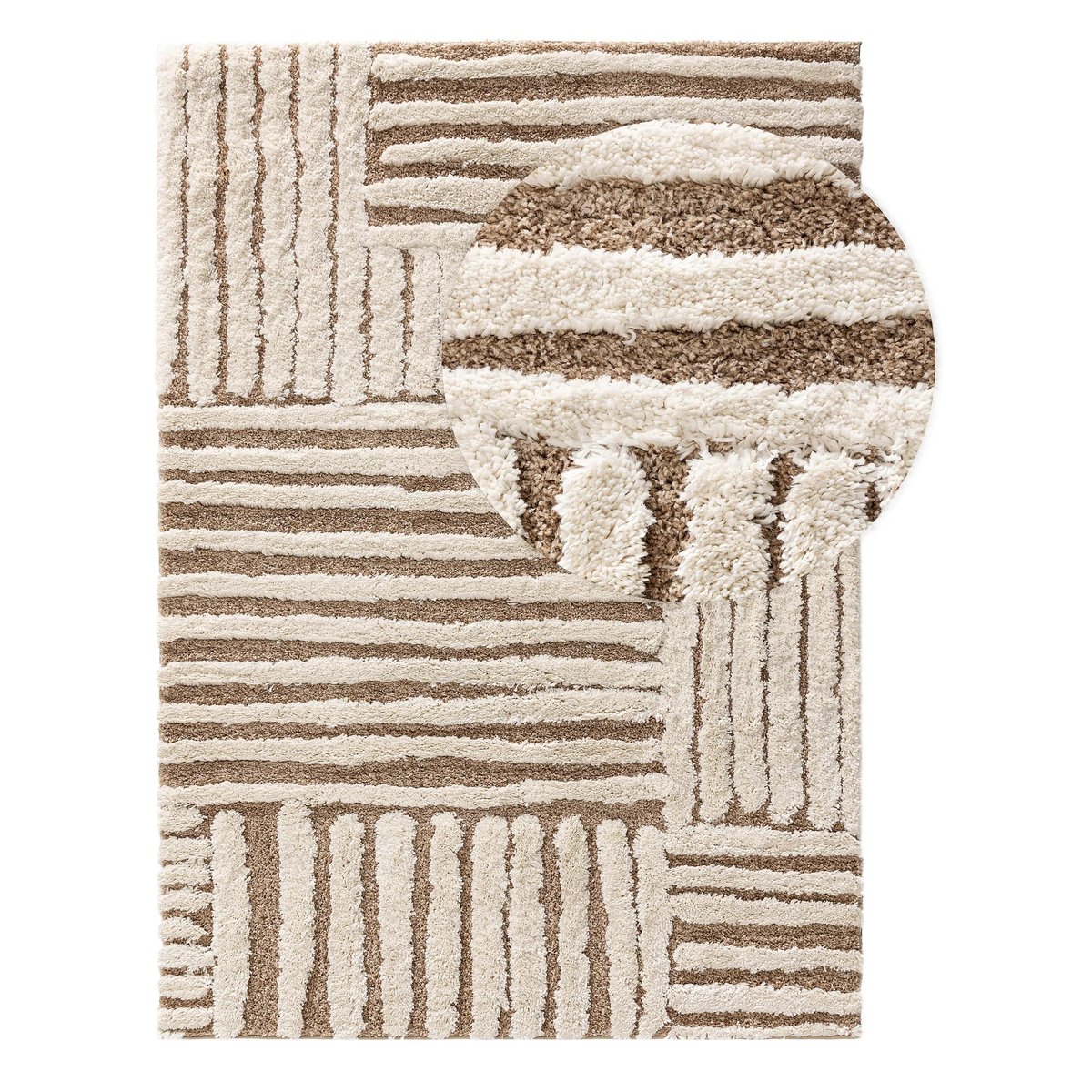 Tapis à poils longs TIBO crème/beige, BENUTA