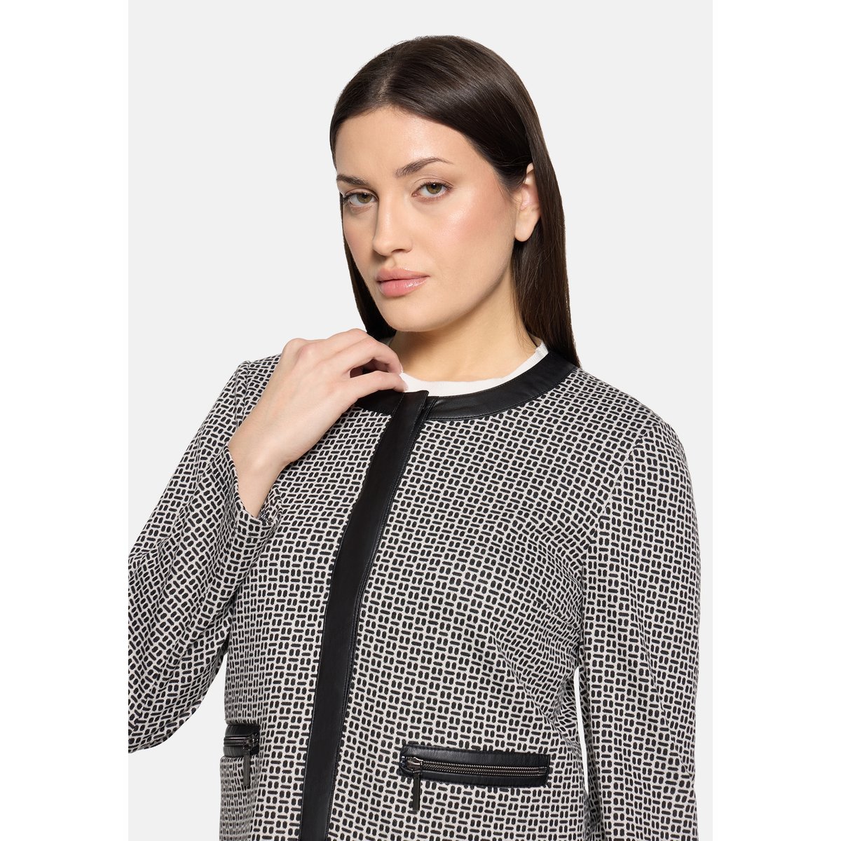 Veste blazer à manches longues blanc/noir, BETTY BARCLAY