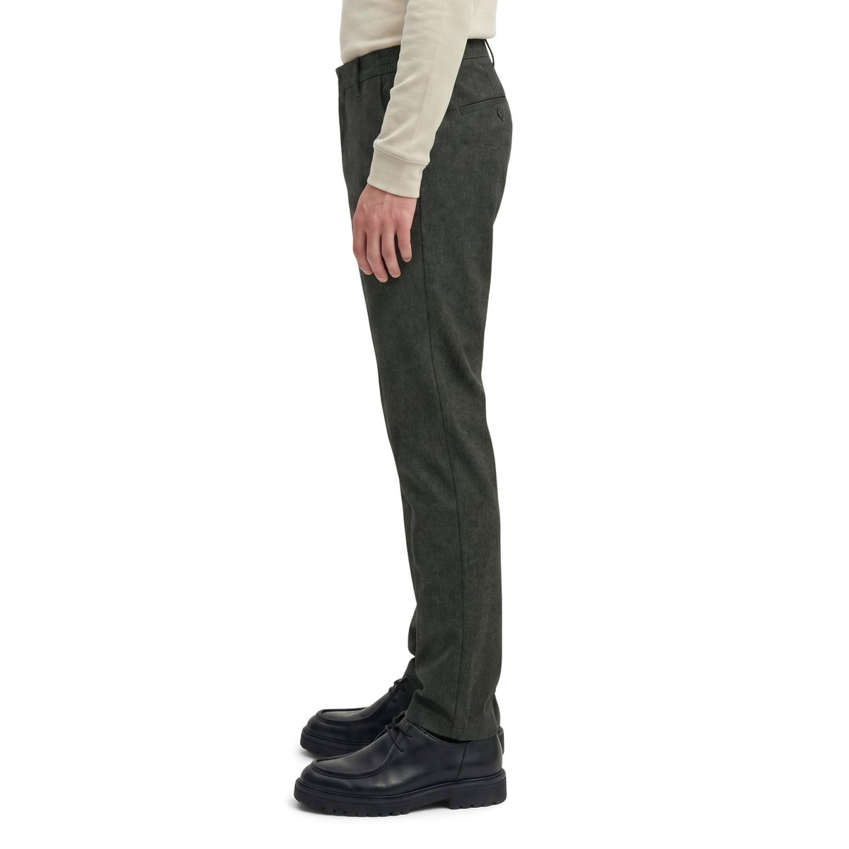 Chino modèle Stig, coupe jogger en mélange élastique de coton bio et de viscose noir, MARC O'POLO
